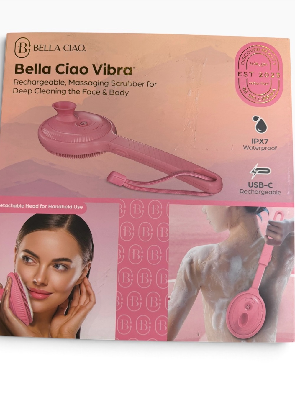 Bella Ciao Vibra Rechargeable Messaging Scrubber NEW IN BOX